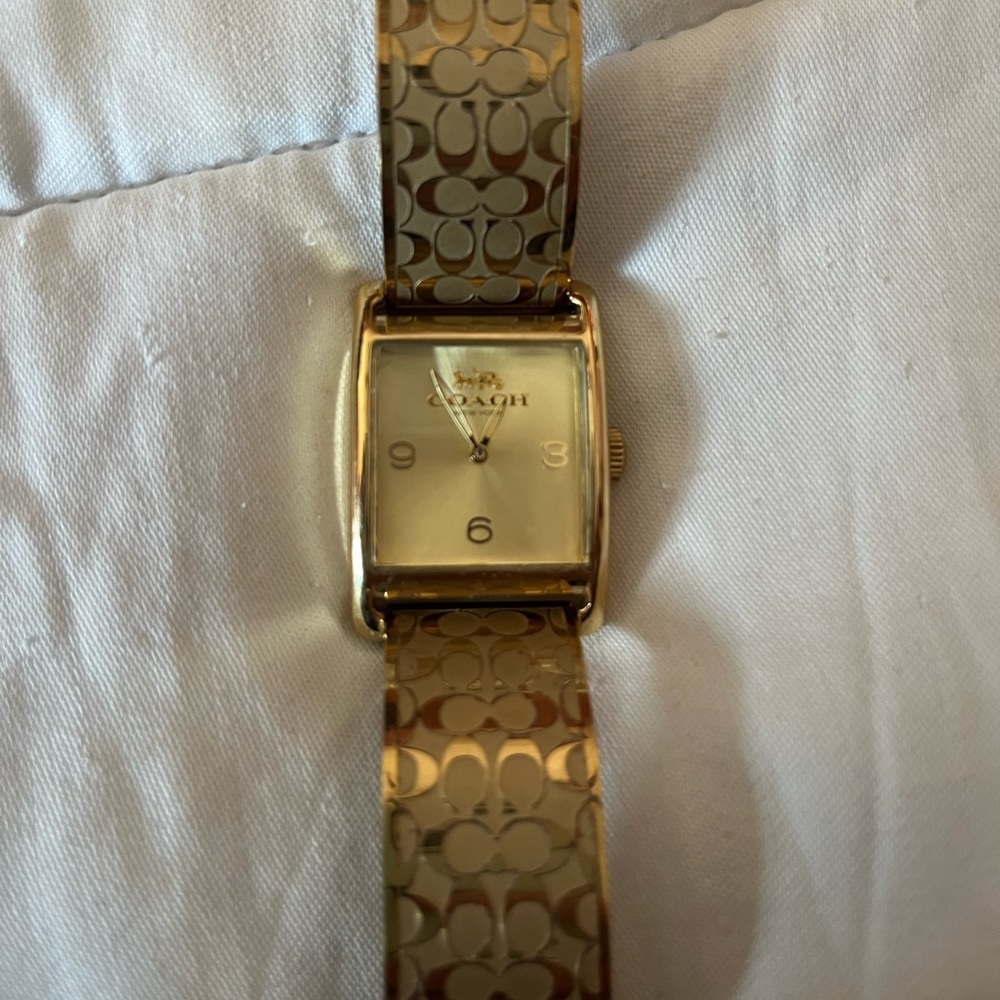 Gold Coach logo band watch